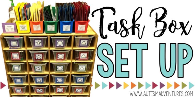 FREE Button Task Boxes! - Autism Adventures