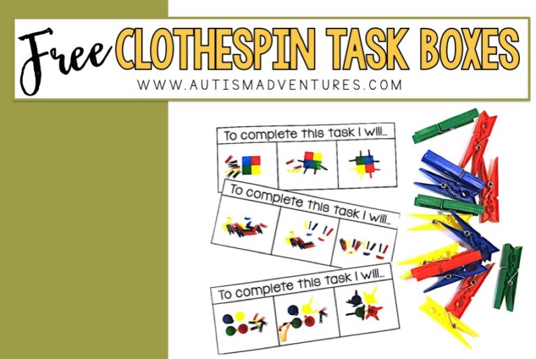FREE Pom Pom Task Boxes! - Autism Adventures
