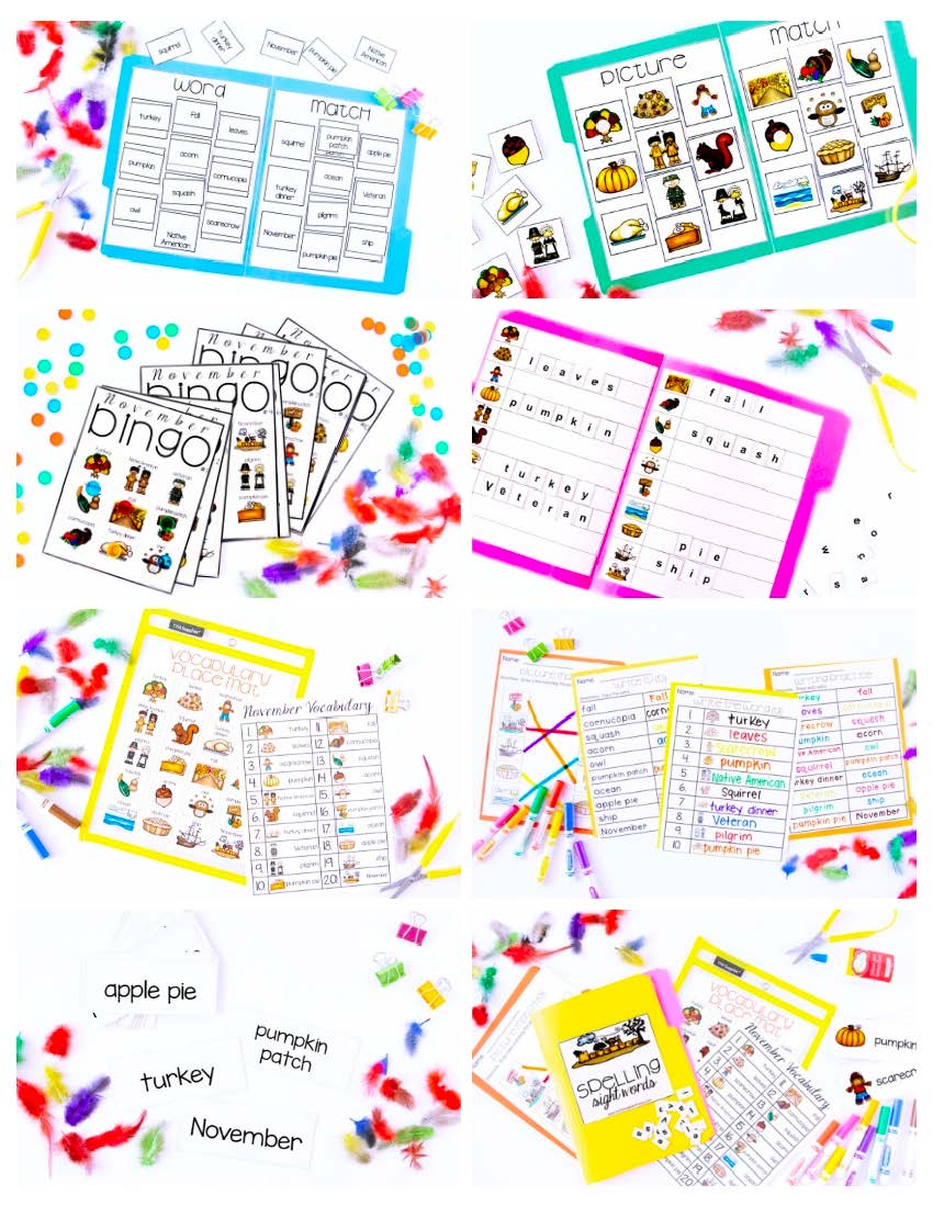 Seasons Bingo Game BUNDLE, Vocabulary Words