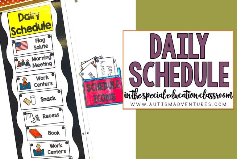 Sample Daily Schedule in a Special Education Classroom